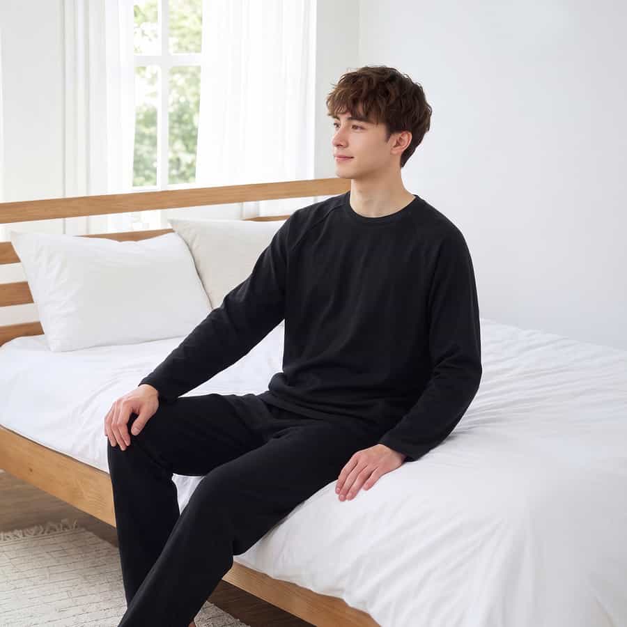 【リカバリーシリーズ】IFMC.微起毛ニット長袖Tシャツ ユニセックス