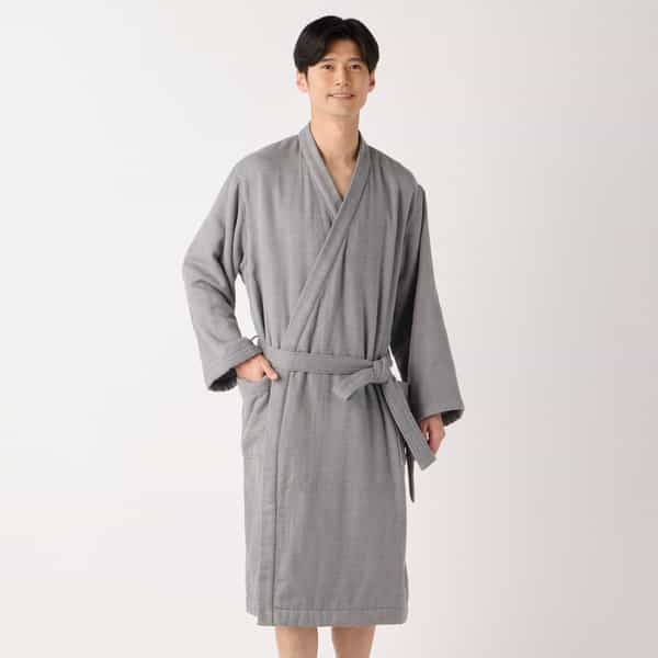 備長炭片面ガーゼローブ ユニセックス