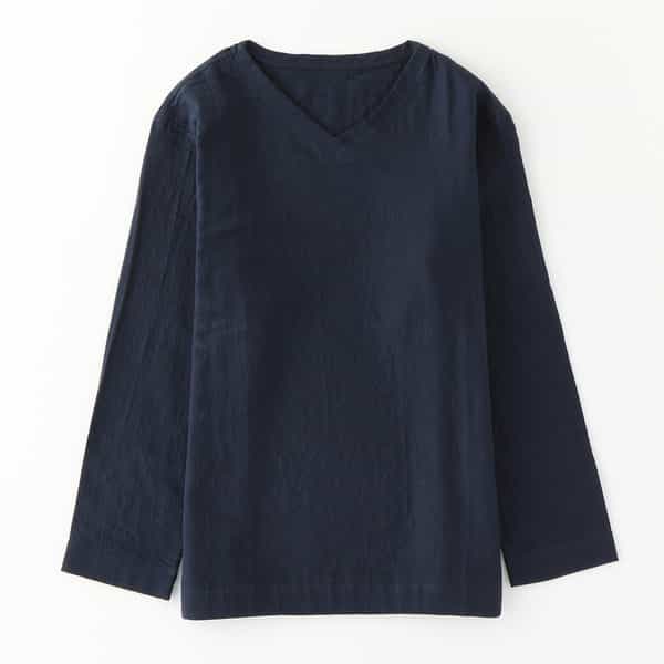 マシュマロガーゼメンズVネックロングTシャツ