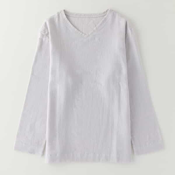 マシュマロガーゼメンズVネックロングTシャツ