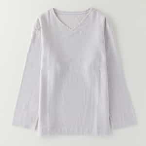 マシュマロガーゼメンズVネックロングTシャツ