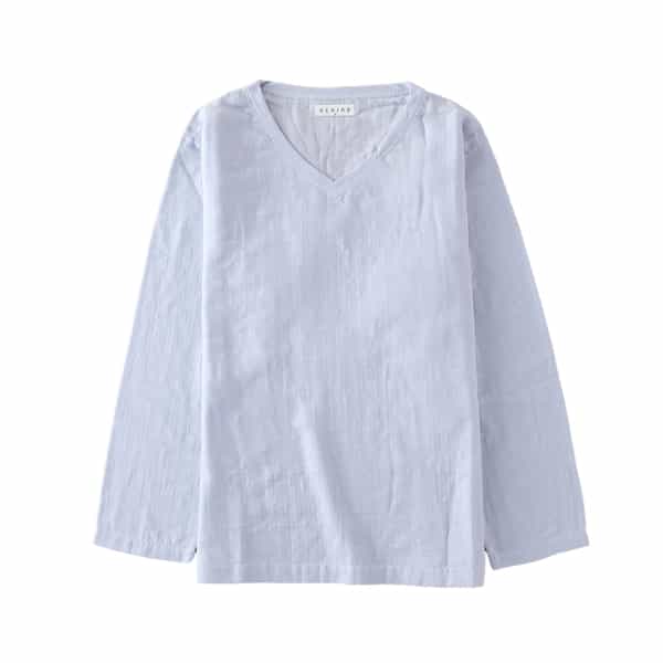【再値下げ】マシュマロガーゼ メンズ Vネック長袖Tシャツ