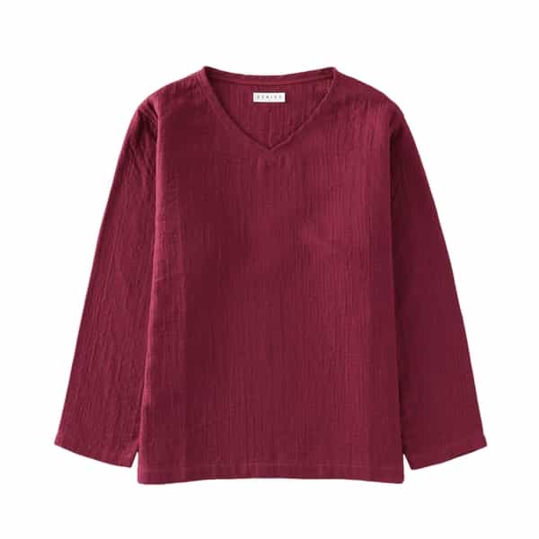 【再値下げ】マシュマロガーゼ メンズ Vネック長袖Tシャツ