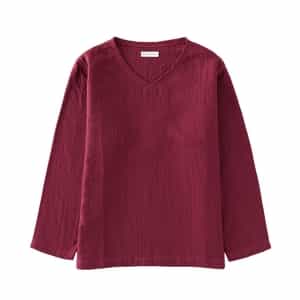 【再値下げ】マシュマロガーゼ メンズ Vネック長袖Tシャツ