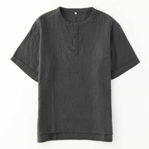 マシュマロガーゼメンズスタンドＴシャツ