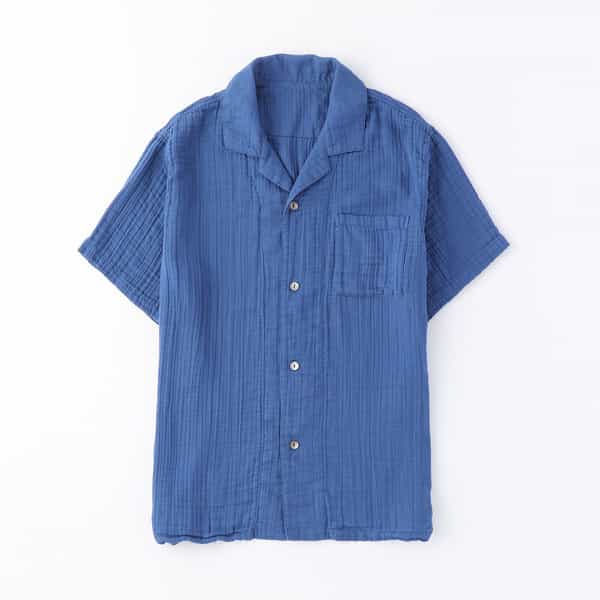 【価格を見直しました】クレープガーゼメンズパジャマ半袖シャツ 上下別売