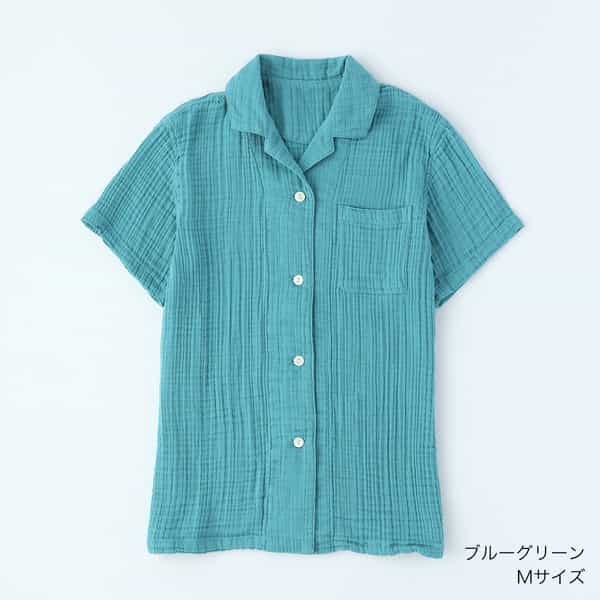 【価格を見直しました】クレープガーゼレディスパジャマ半袖シャツ 上下別売