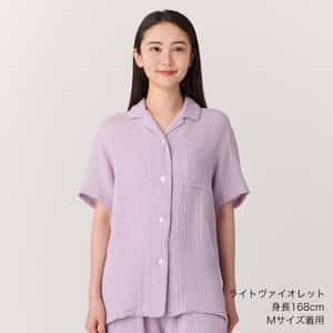 【価格を見直しました】クレープガーゼレディスパジャマ半袖シャツ 上下別売