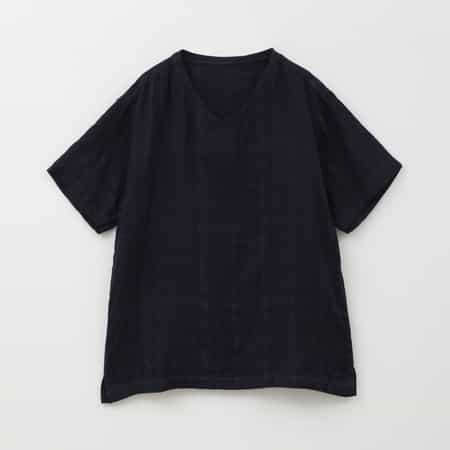 マシュマロガーゼ シースルーチェックTシャツ ユニセックス