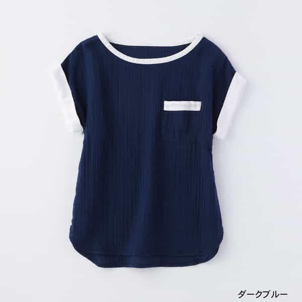 クレープガーゼポケット付きＴシャツ