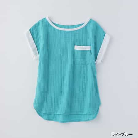 クレープガーゼポケット付きＴシャツ