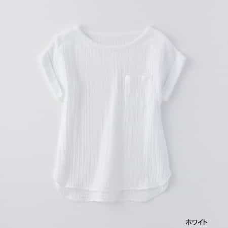 クレープガーゼポケット付きＴシャツ
