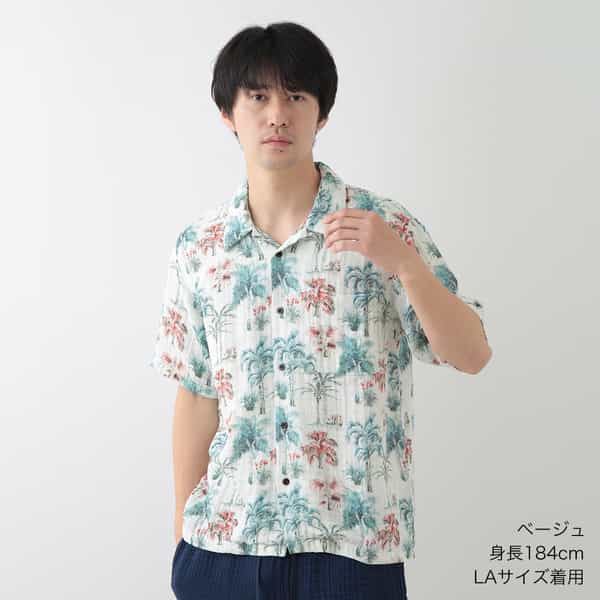 クレープガーゼ アロハシャツ
