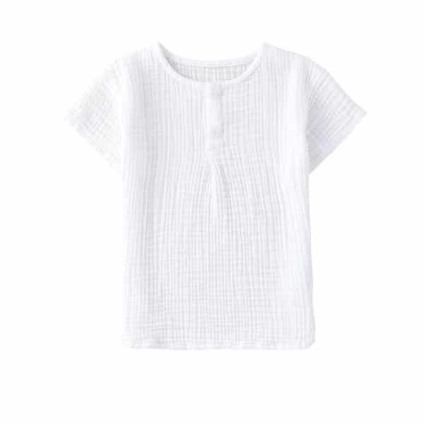 クレープガーゼキッズボタンＴシャツ 130cm 140cm