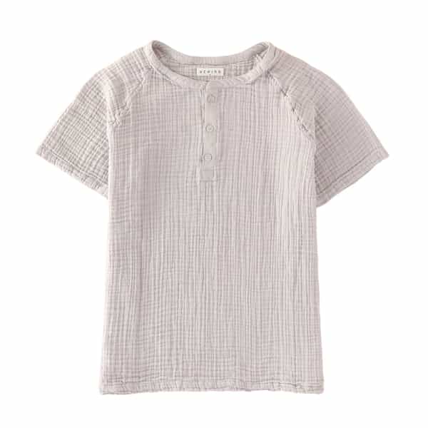 クレープガーゼメンズヘンリーネックＴシャツ