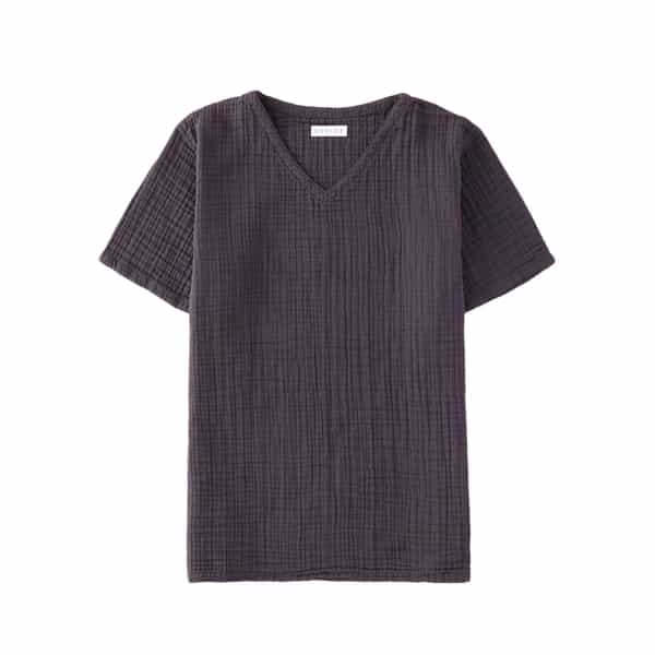 クレープガーゼ メンズ ＶネックＴシャツ