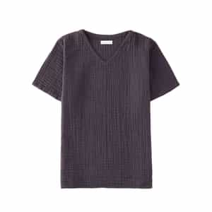 クレープガーゼ メンズ ＶネックＴシャツ