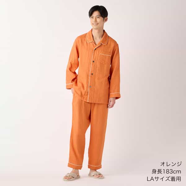 マシュマロガーゼパイピングメンズパジャマ